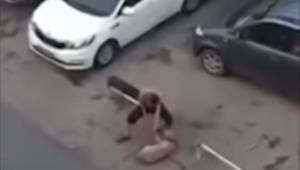 En mand gik i gang med at torturere en hund midt på gaden, for at udvirke, at dy